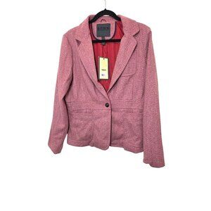 NWT Bitten By Sarah Jessica Parker Women's Red Tweed Blazer Jacket‎ XL